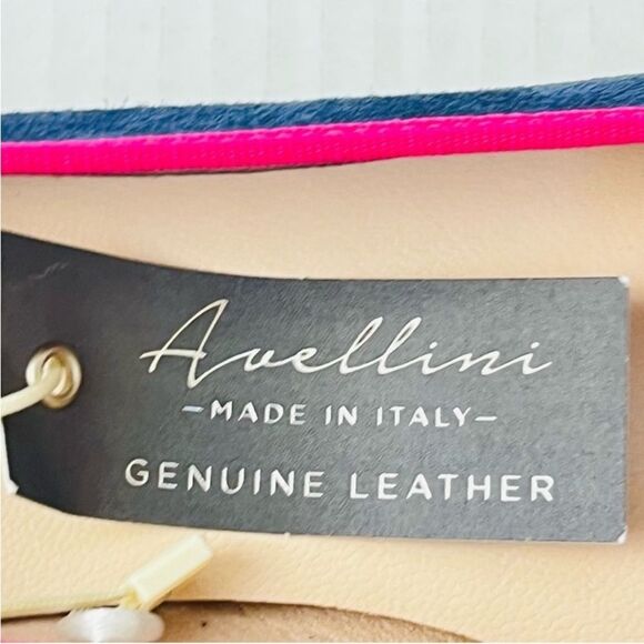 Avellini Italian Leather Elegant Suede Blue Fushia Comfort Flat Shoes Sz 7.5 NWT - Picture 11 of 12